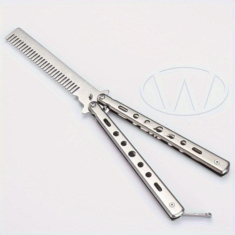 

Butterfly-design Stainless Steel Folding Hair Comb With Metal Handle - Fine Tooth, Ideal For All Hair Types