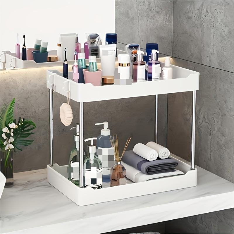 Sink Organizer Shelf 2 tier Sink Pull Storage Plastic - Temu Australia