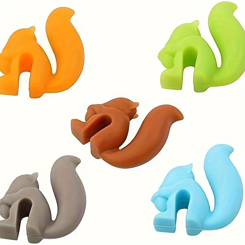 silicone squirrel tea bag holder set 5 8 15pcs colorful cup accessories for easy beverage identification organization perfect gift idea details 0