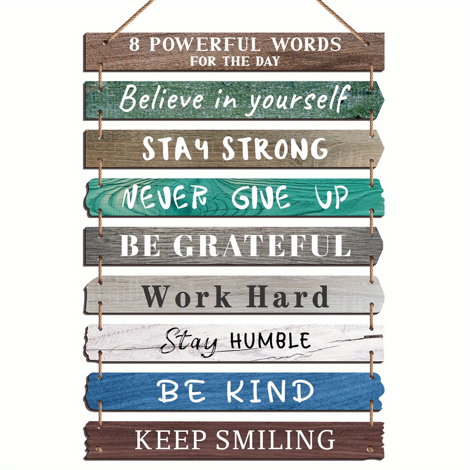 

1set Office Motivational Wall Decor Sign, Wooden Rustic Vintage Style Hanging Motivational Wall Decor Decorative Sign, Room Bedroom Bathroom Classroom Gym Positive Quotes Wall Decor