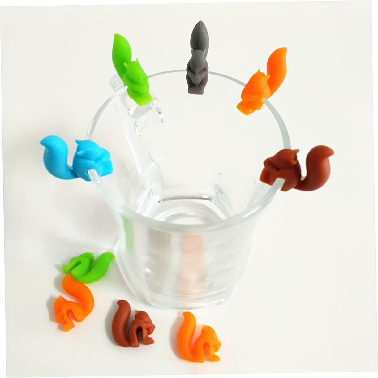 silicone squirrel tea bag holder set 5 8 15pcs colorful cup accessories for easy beverage identification organization perfect gift idea details 4