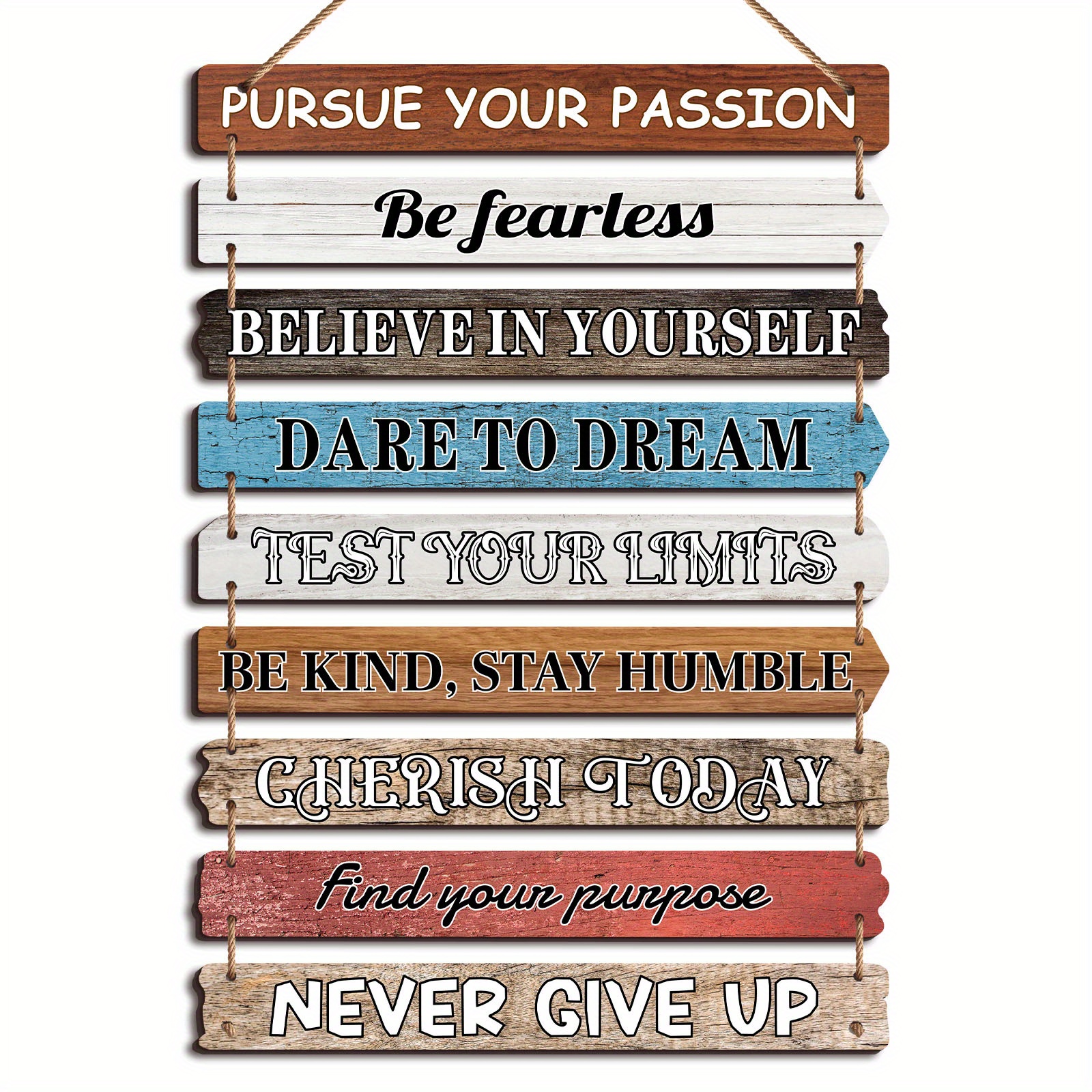 Letrero Colgante De Madera Frases Inspiradoras Al Igua... | Cuotas Sin Interés