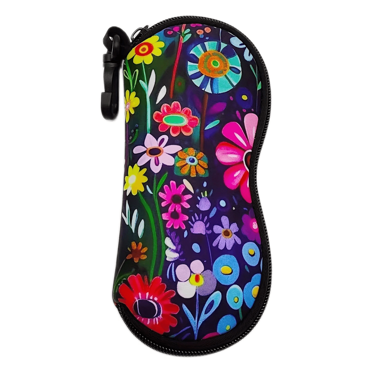 

Chic Floral Sea Pattern Zippered Fashion Glasses Case - Lightweight, Waterproof Neoprene, Multi-use For Glasses & Accessories, Unisex