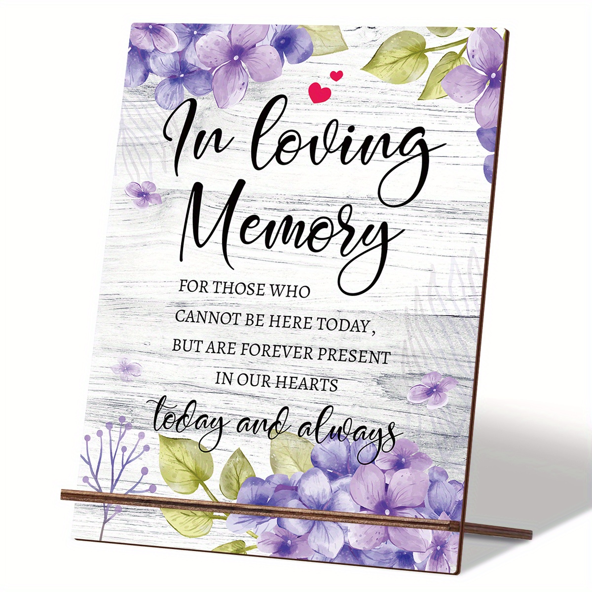 TEMU 1 Set Wedding Commemorative Table Cards - - Elegant Purple Flowers Wedding Decoration Wooden Signs, Wedding Reception, Vintage Country Wedding Decoration