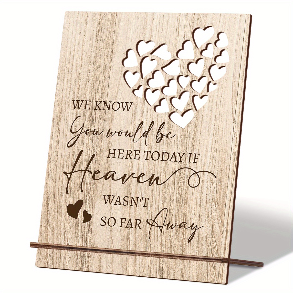 

Heart-shaped Hollow Wedding Memorial Plaque Wooden Plaque Decoration Ornaments, You If Heaven 't , Wooden Wedding Memorial Ornaments Table Plaque Decoration