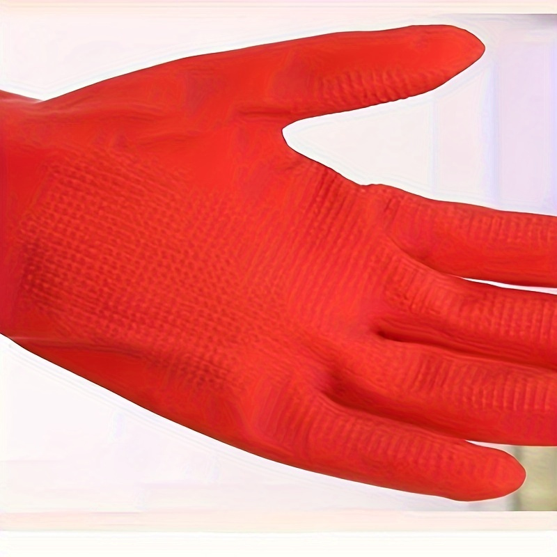 popular   extra long heavy duty rubber gloves waterproof wear resistant for kitchen and bathroom cleaning powder free silicone material details 4