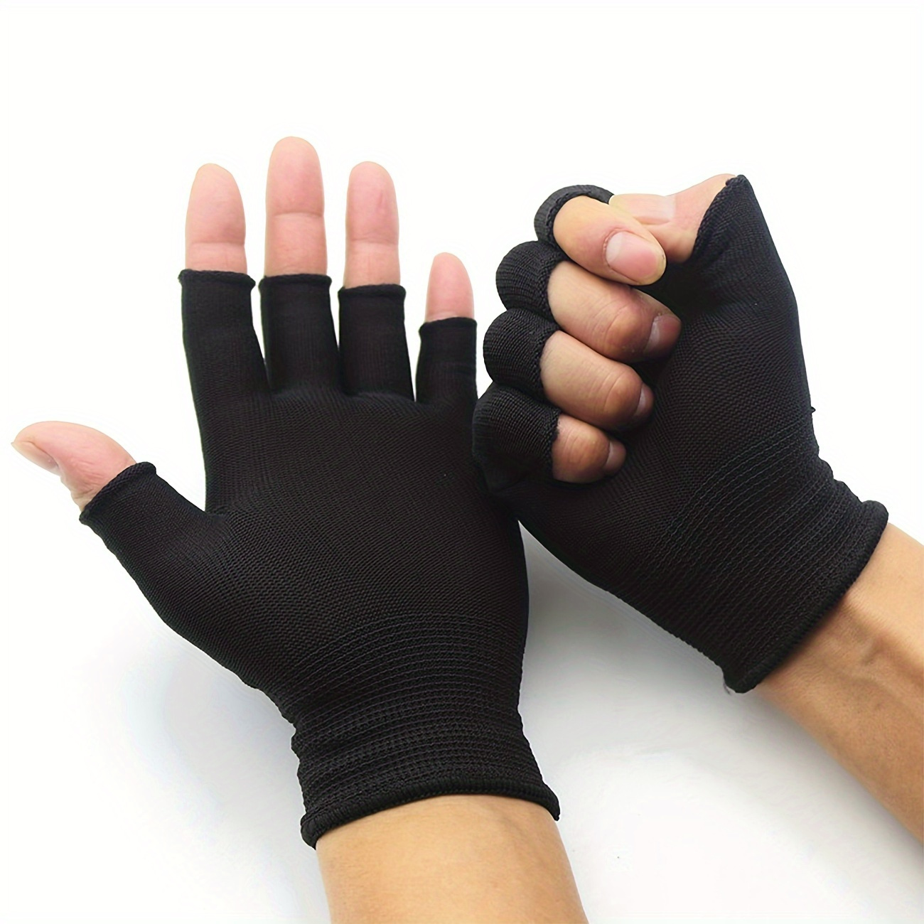 

Breathable Half Finger Cycling Gloves, Outdoor Sports Fingerless Gloves For Biking Driving Fishing - Cotton Material, 1 Pair (black)