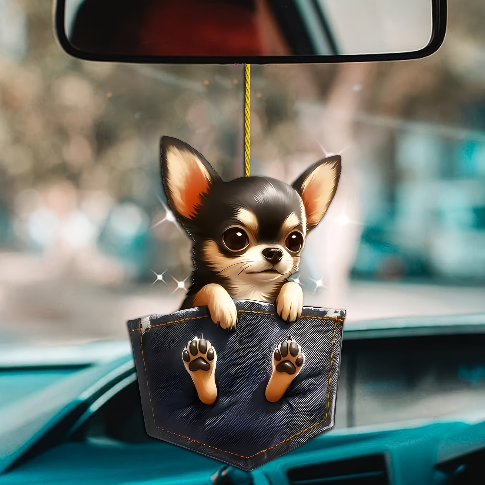 

1pc, Cute Pocket Dog Keychain - Perfect Holiday Gift For Loved Ones | Versatile Car Charm With Backpack | Acrylic Material, No Power Needed