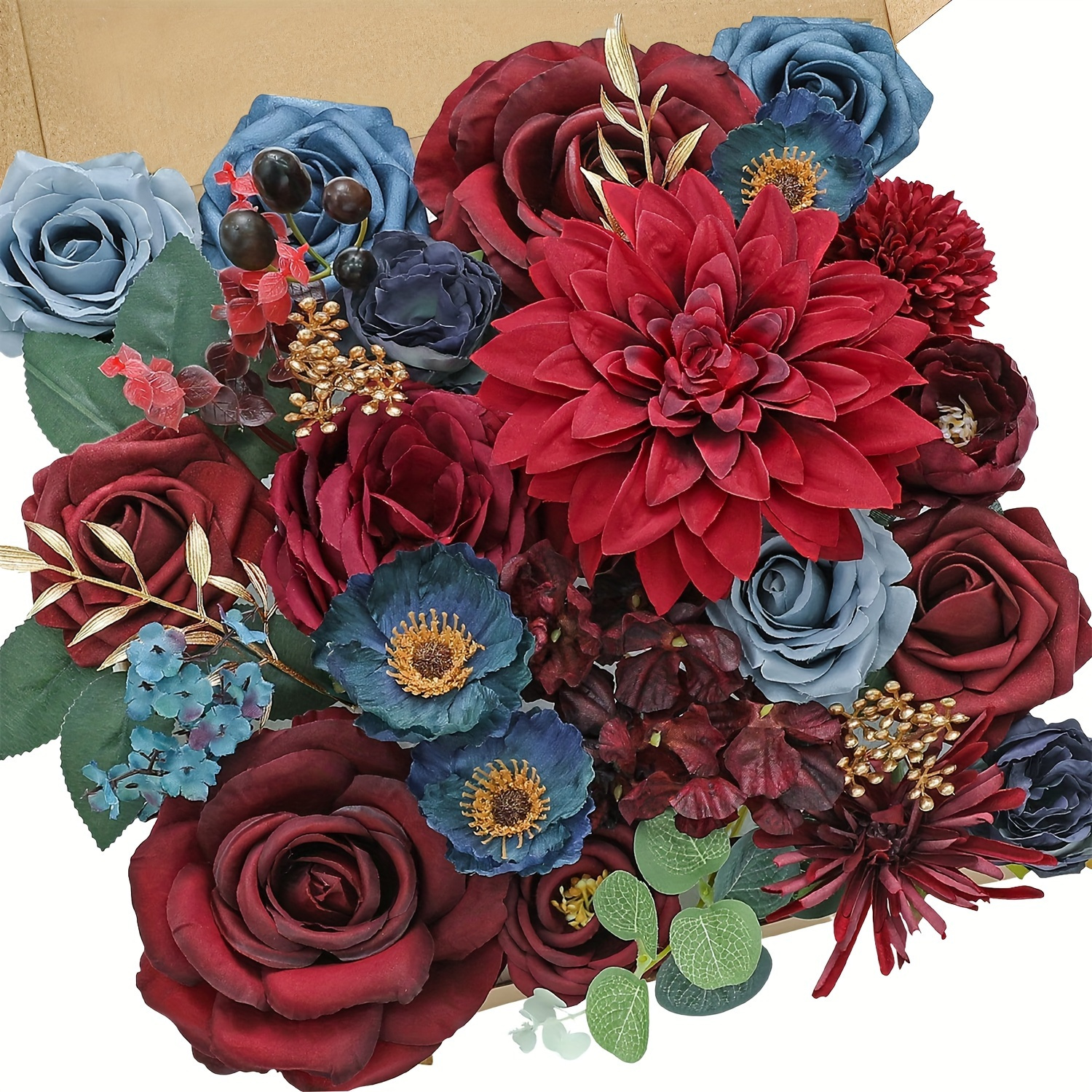 

Artificial Flower Set With Cake Topper - Diy Kit For , Valentine's Day, Day & Home Decor