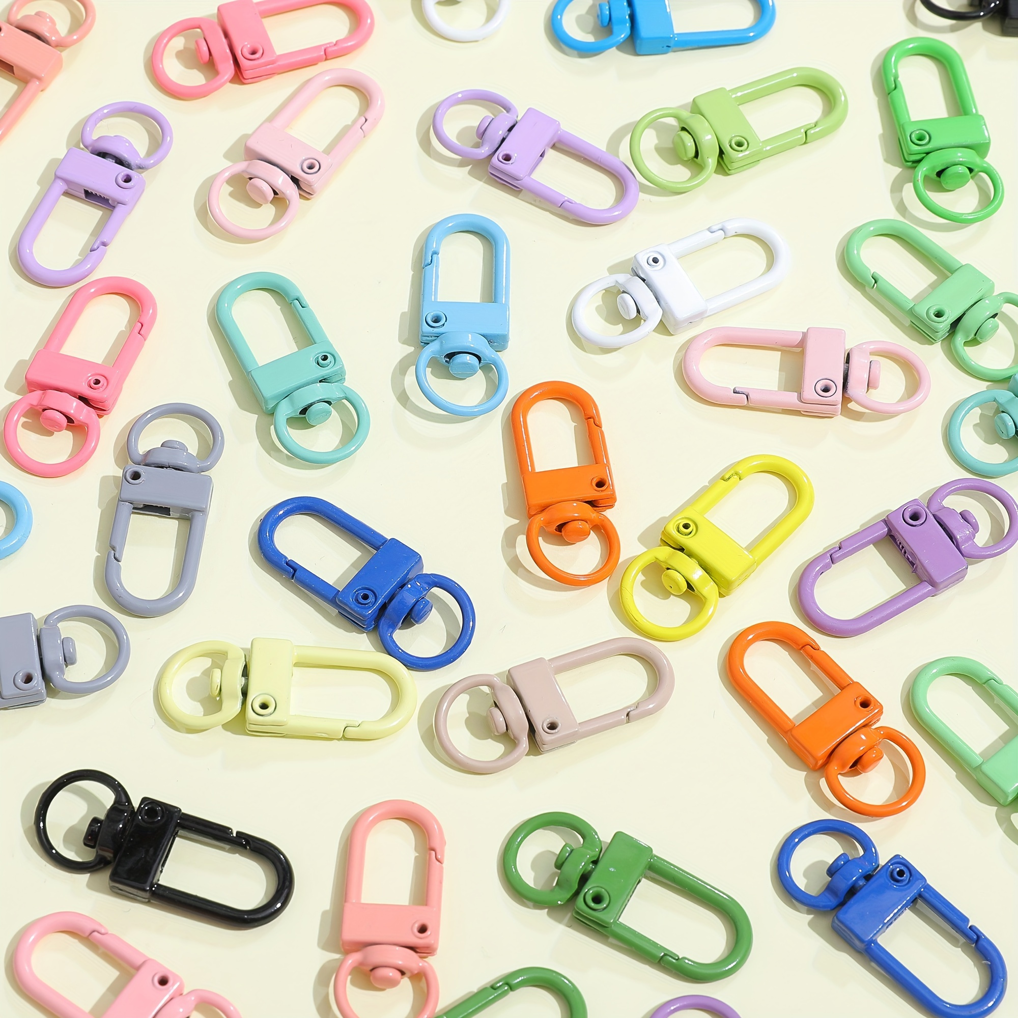 

50-piece Zinc Alloy Swivel Lobster Claw Clasps - Assorted Colors Snap Hook Keychain Rings For Diy Jewelry And Crafts