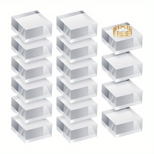 2 4 8 10pcs acrylic square display stands shiny polished jewelry showcases for rings living room office decor with