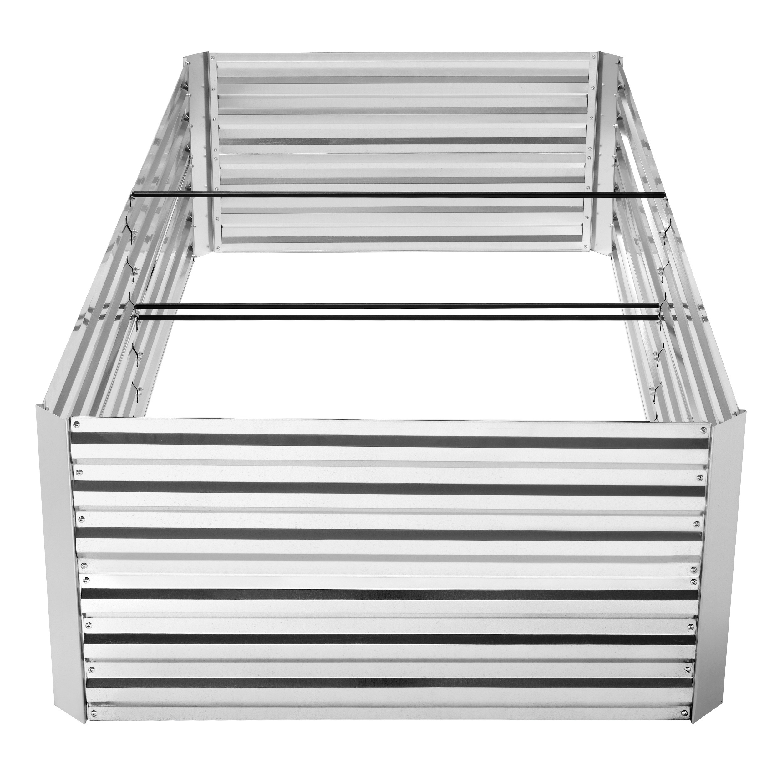 

8 X 4 X 2 Ft Galvanized Raised Garden Beds - Outdoor Metal Planter Boxes, Large Heavy Deep Root Gardening Planter Bed For Vegetables, Flowers, Herbs, 478 Gallon Capacity, Silver