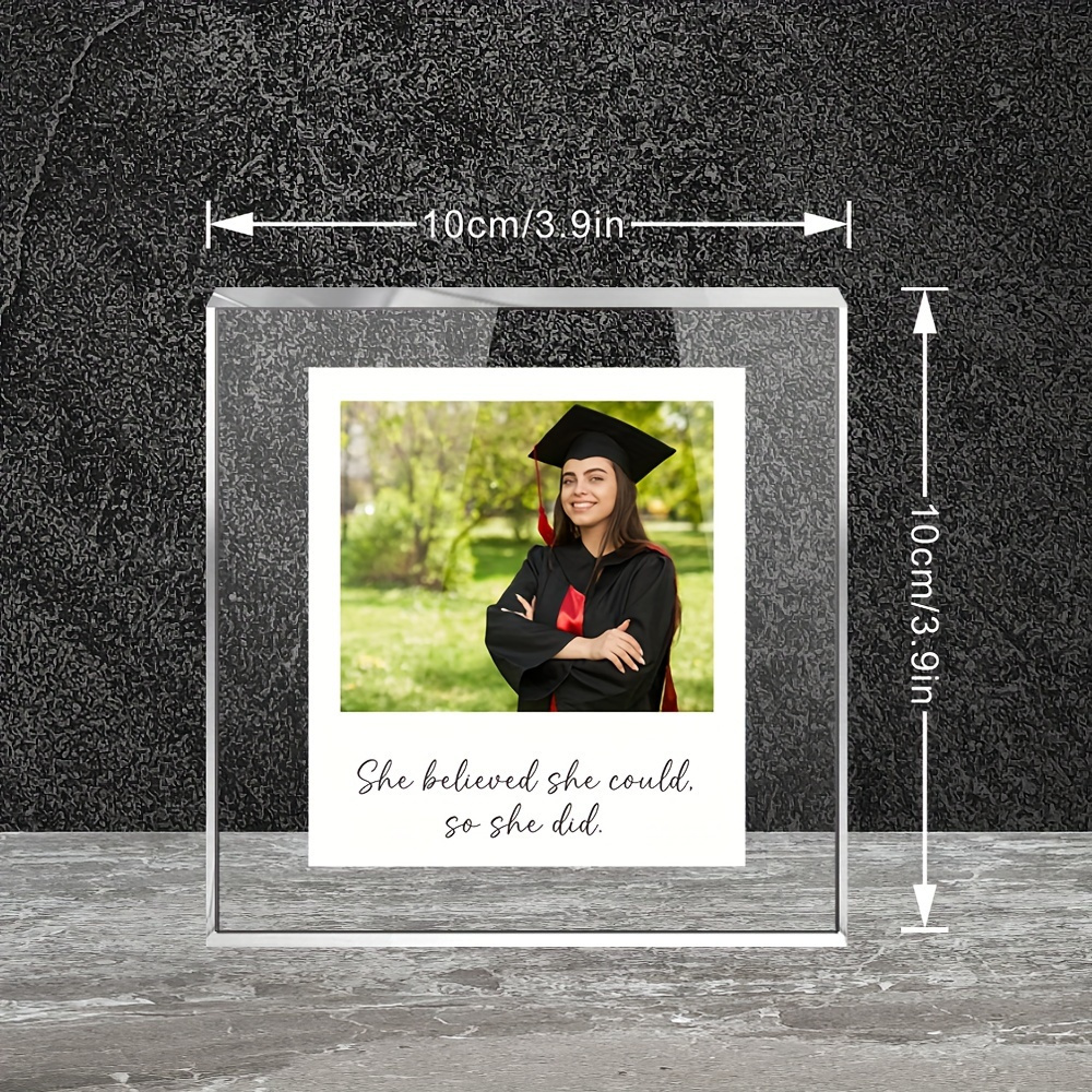 custom engraved acrylic photo frame personalized   mothers day   gift unique graduation keepsake creative illuminated picture block perfect customizable present for teachers and   details 5