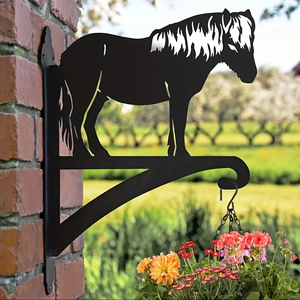 

Rustic Silhouette Wall Mount - Heavy Duty Iron Plant Hanger For Outdoor Decor, With Powder-coated