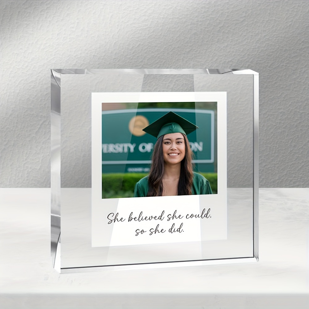 custom engraved acrylic photo frame personalized   mothers day   gift unique graduation keepsake creative illuminated picture block perfect customizable present for teachers and   details 0