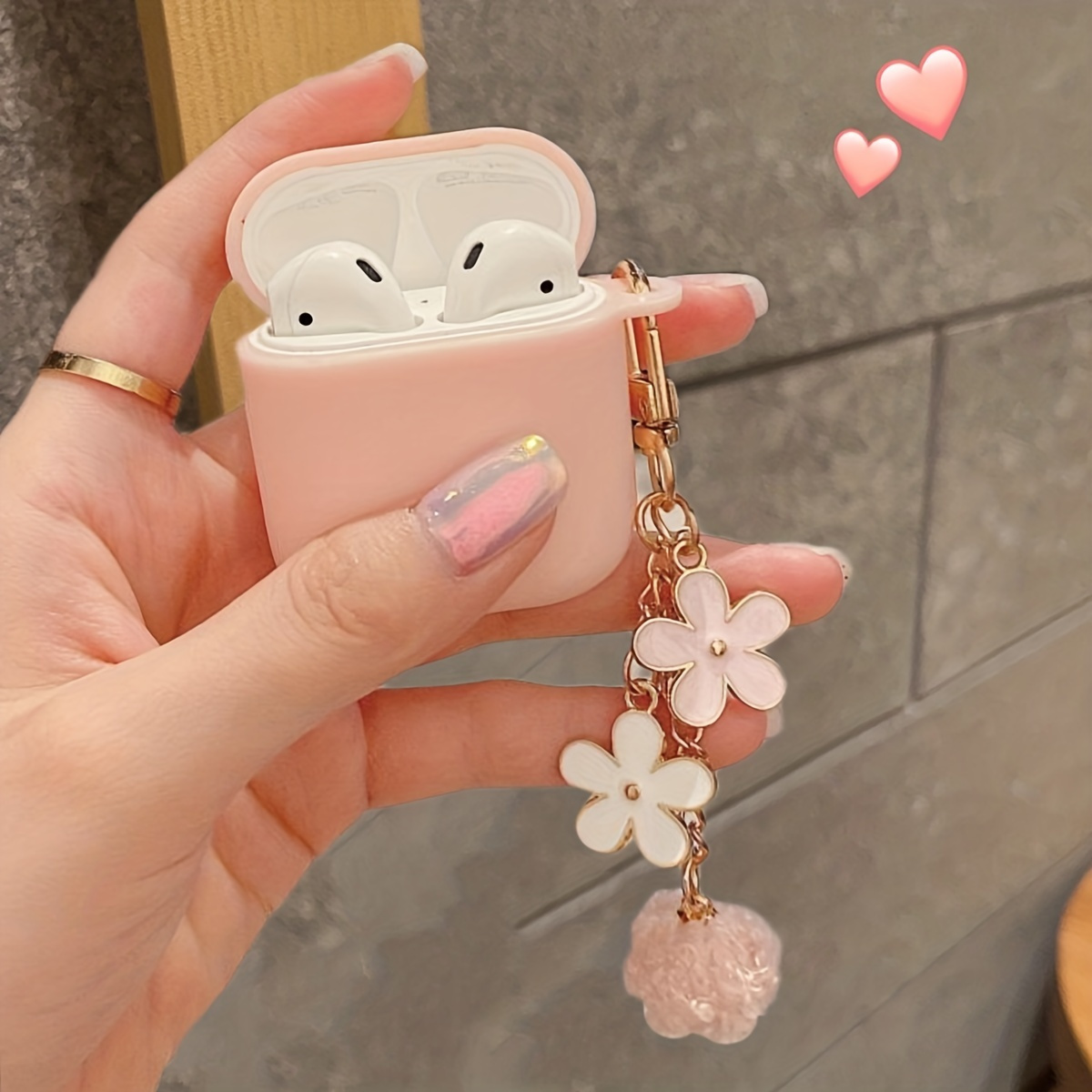 

Flower Decor Bracelet Pendant Wireless Earphone Protective Case Suitable For Airpod 1/2/3 Fashionable And Durable