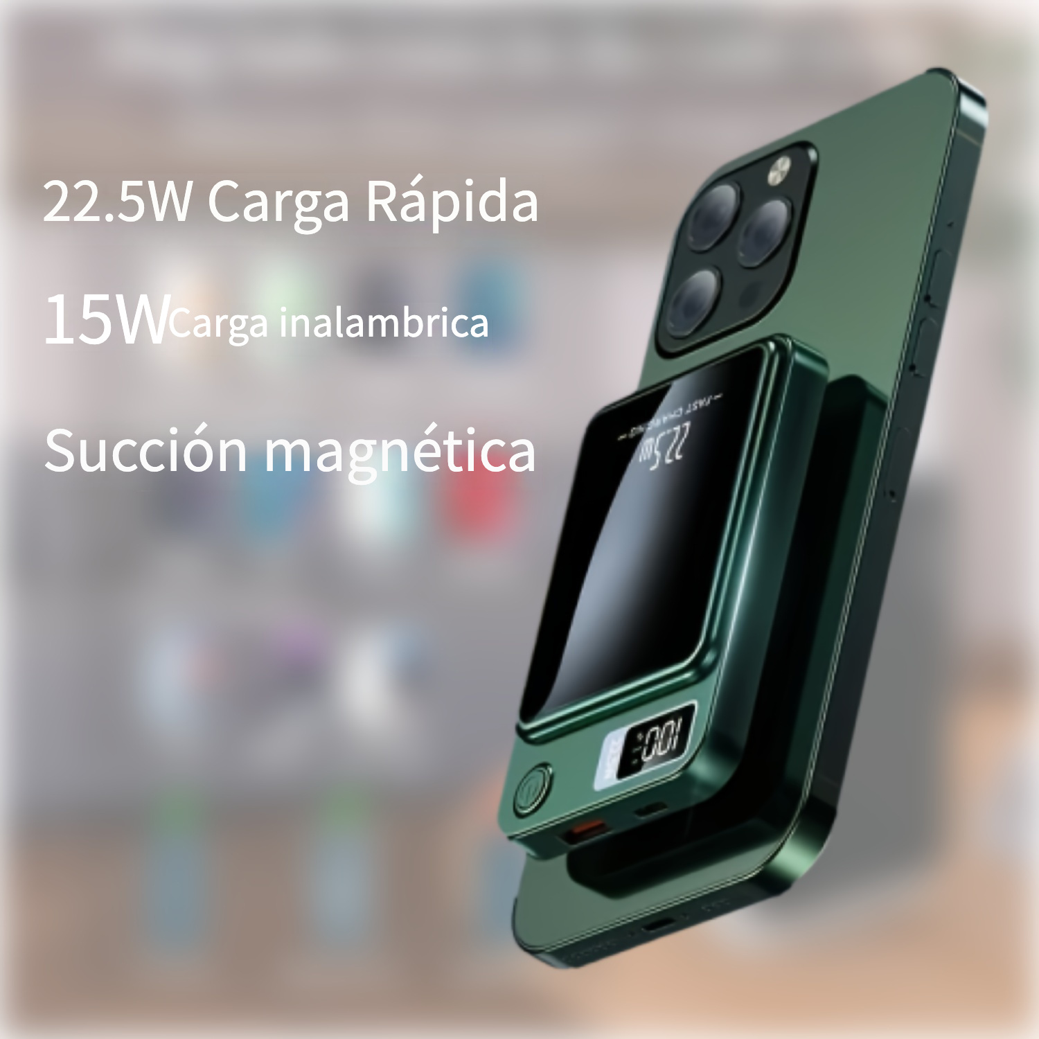 Cargador inalámbrico portátil compatible con iPhone y cargador de reloj 3  en 1, 4 en 1 para cargador de batería de 1000 mAh y estación de carga