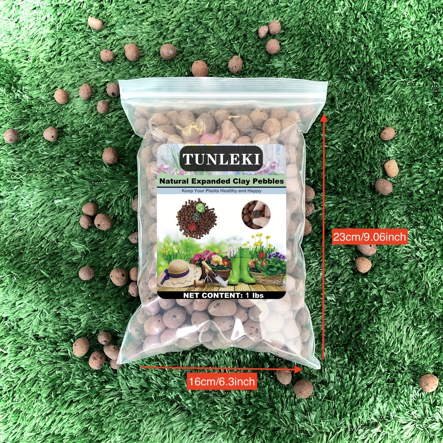 

1 Pack 1/2/4 Lbs Leca Expanded Clay Pebbles, 8-16mm Expanded Clay Aggregate, Natural Clay Pebbles For Hydroponic & Decoration Growing, Orchid Potting Mix, Leca Balls For Indoor Garden Plants