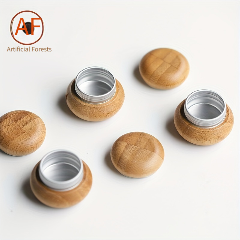 

1pc/3pcs Bamboo Mini Cream Jars, Diy Lip Balm Empty Bottle Pots, Portable Small Sample Containers, Perfect For Festive Gifts, Travel & Party Favors