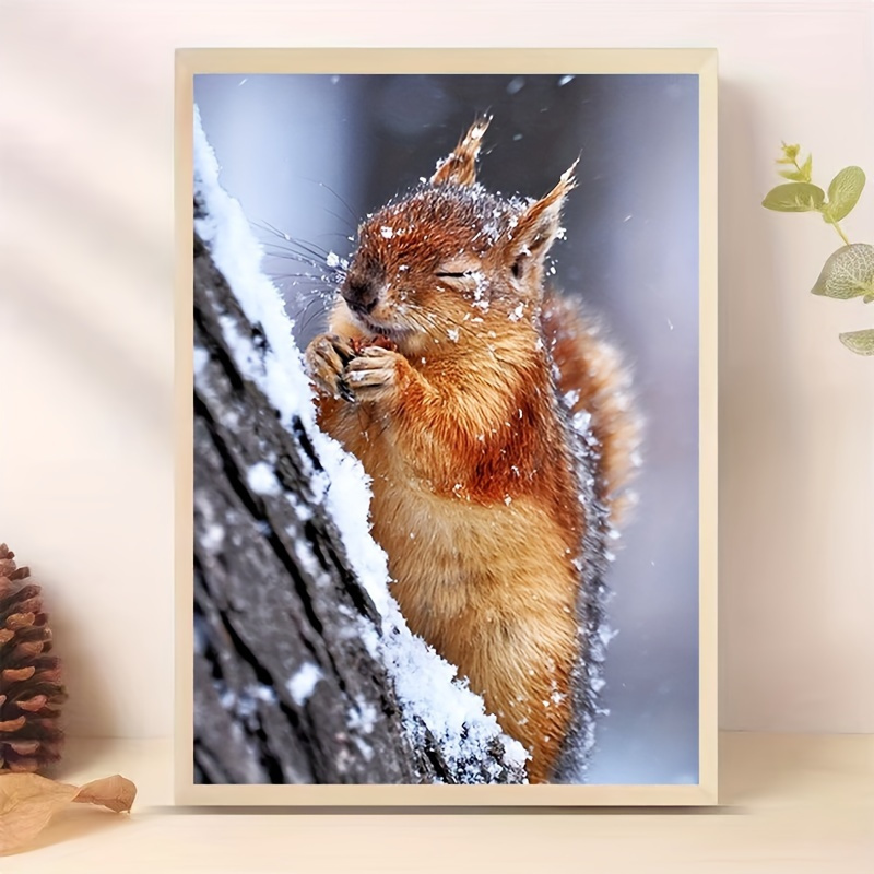 

5d Diy Diamond Painting For Adults And Beginners Frameless Squirrel Animal Pattern Diamond Painting For Living Room Bedroom Decoration 30*40cm