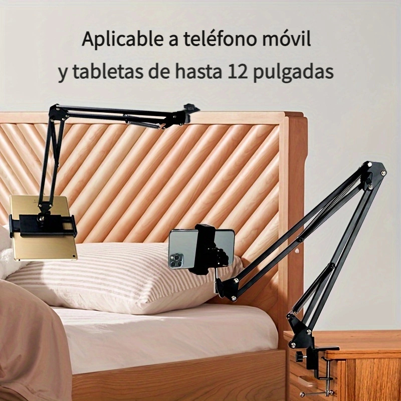 Soporte de tableta para cama, soporte ajustable y plegable para tableta con  rotación de 360 grados para iPhone, iPad, teléfono celular, tableta