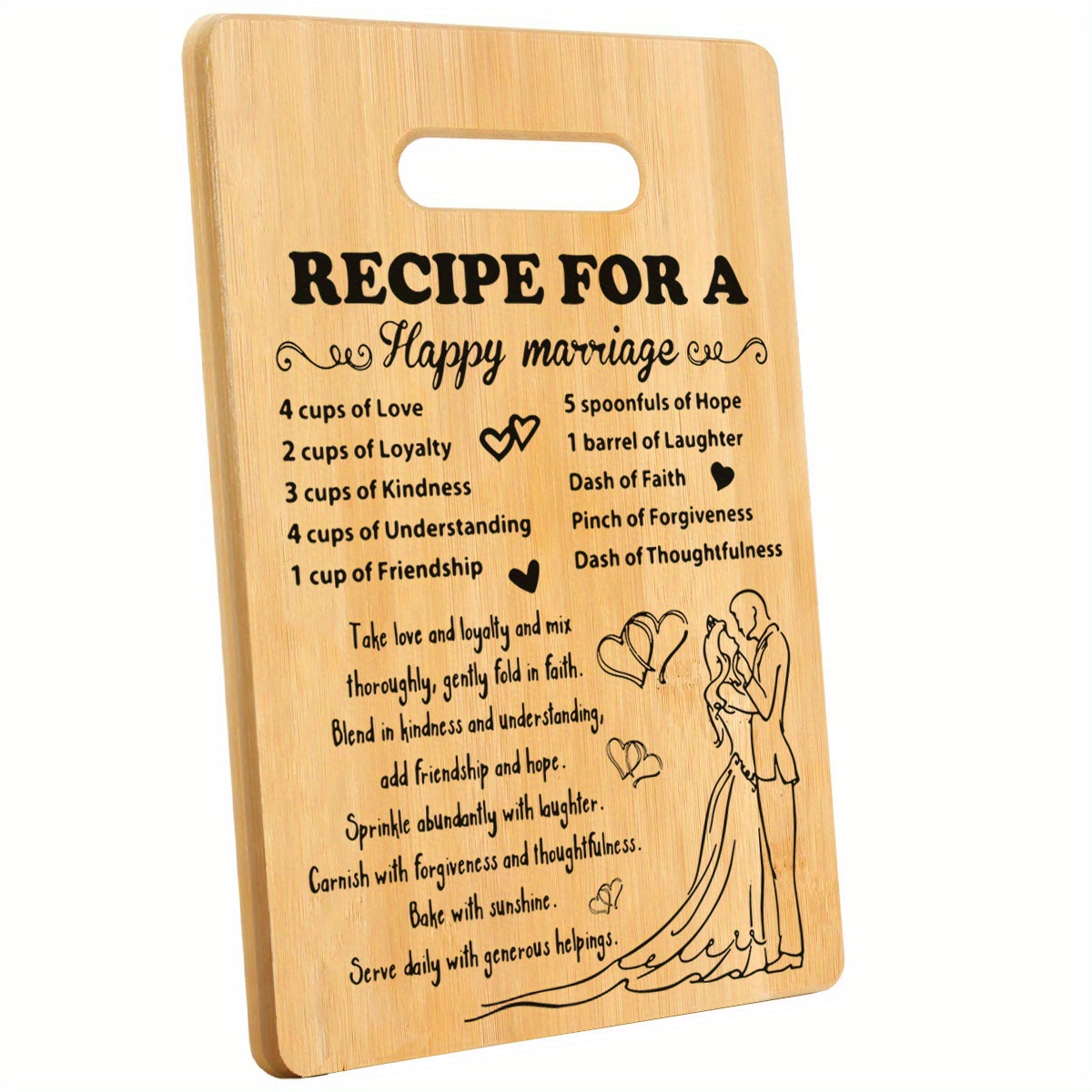 

1 Set Wedding Gift For Couple - Bamboo Cutting Board For Kitchen - Gifts For Engagement Wedding - Bridal Shower Gifts For Bride And Groom Engagement - Newlywed Mr And Mrs Gifts Bride To Be Gifts
