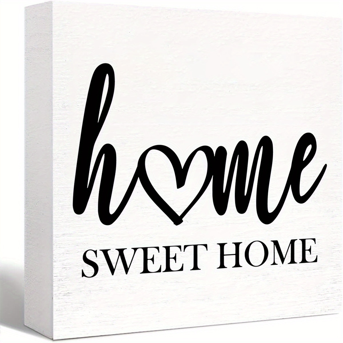 

1pc, Home Is Our Happy Place Wooden Box Sign Decorative Family Farmhouse Wood Box Sign Home Bedroom Living Room Decor Rustic Square Desk Sign For Shelf