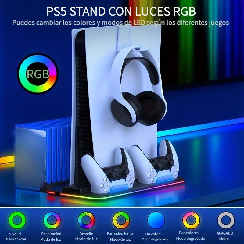 Soporte de Refrigeración con Estación de Carga RGB para PS5 STK