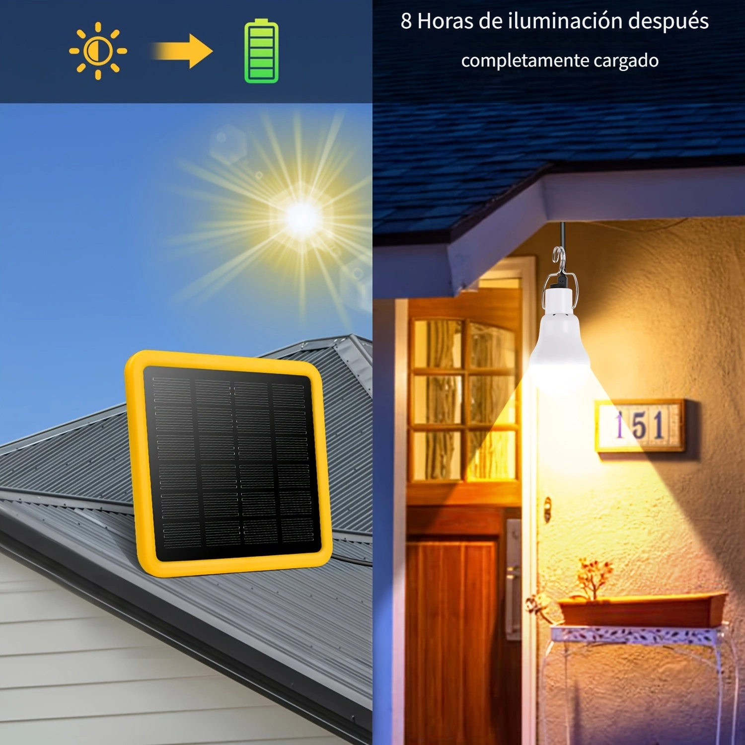 Bombillas solares con temporizador remoto, 130 lúmenes, 4 modos de luz,  luces solares para interiores para el hogar, cobertizo de gallinero,  bombilla