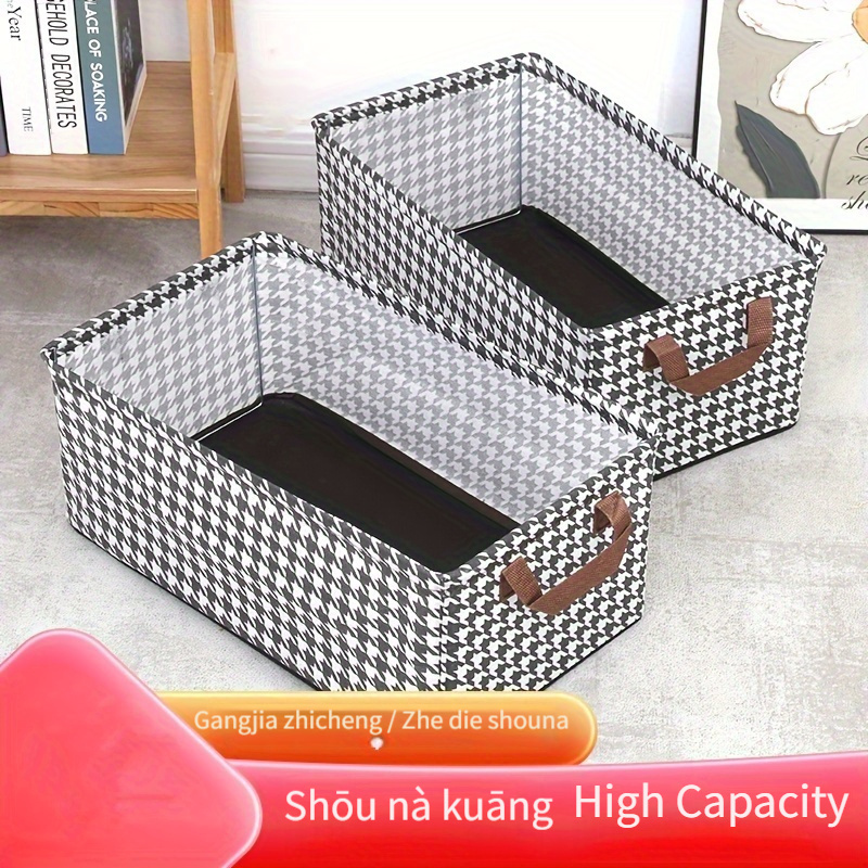 

Simple Houndstooth Pattern Storage Bag, Versatile Household Use Organizer, Versatile Lightweight Container