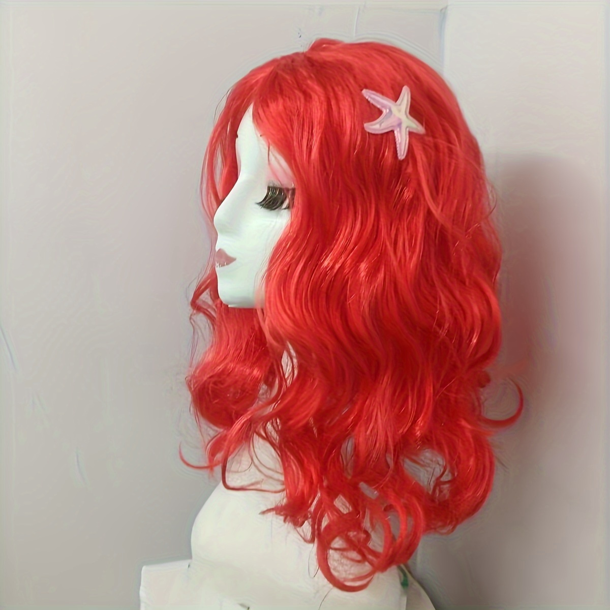 

1pc Girl's Dress Up Wig, Long Decorative Wig, Cosplay Party Cute Red Hair