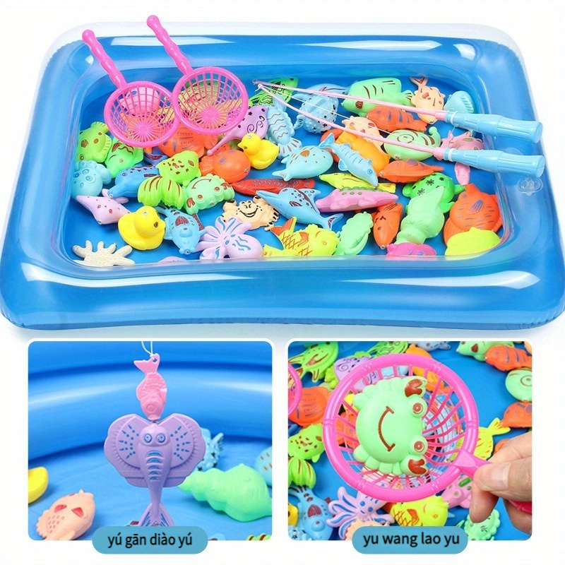 Magnetic Fishing Set Inflatable Pool Party Model Play Games - Temu