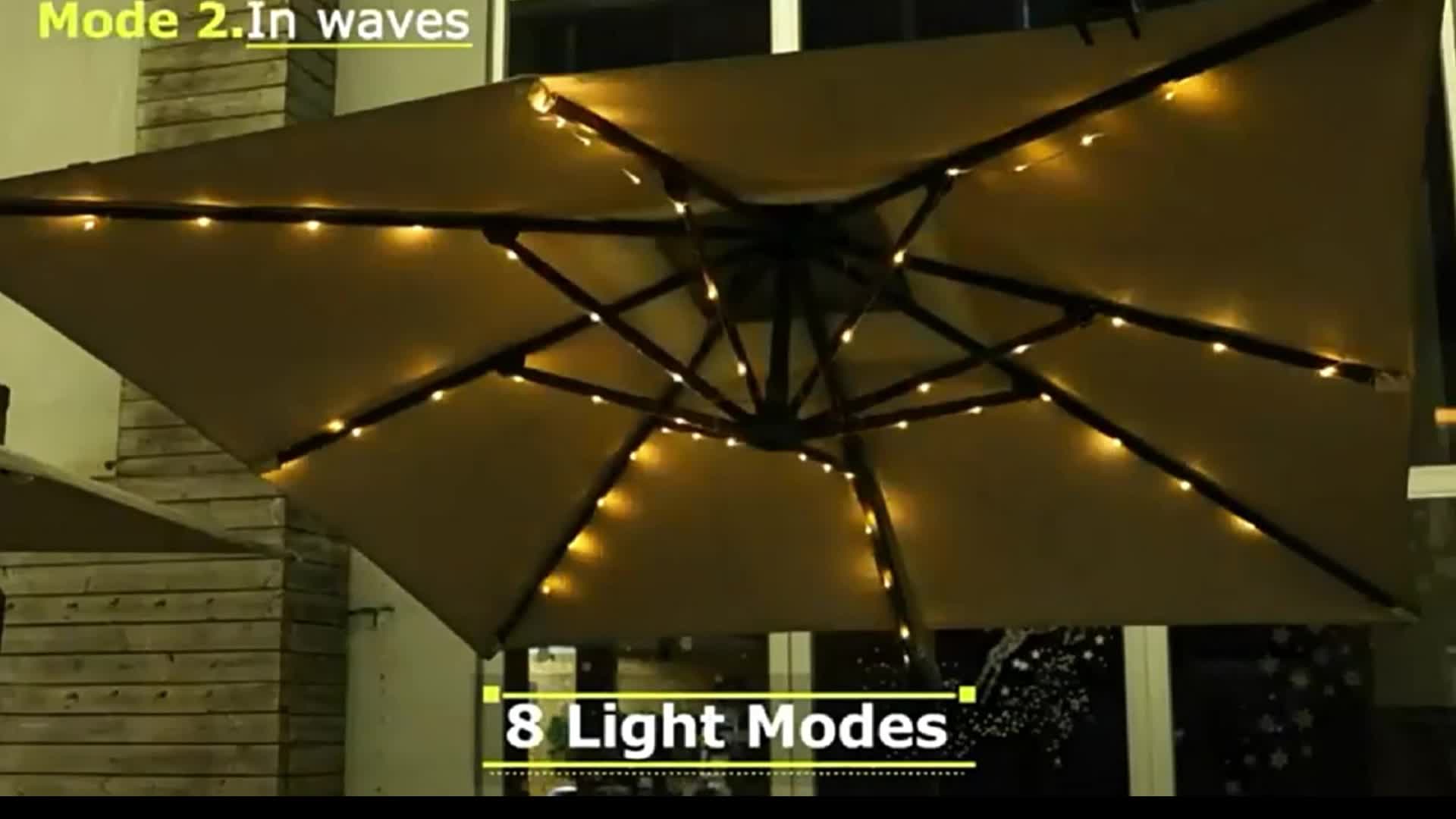 1pc Lumières De Parasol De Patio, Éclairage Extérieur Avec Télécommande 8  Modes De Luminosité LED Parasol Patio Light, Lumière Étanche À Piles Pour  Patio Arrière-cour Décoration De Jardin Extérieur - Temu Belgium