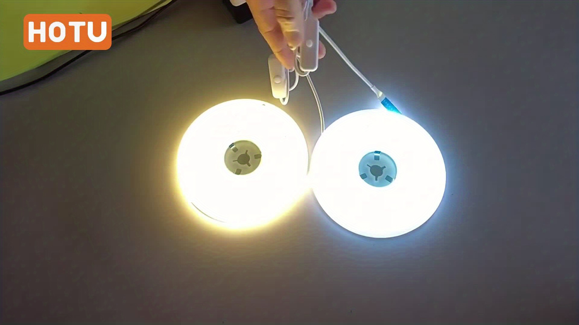 Tira de luces LED COB delgada HOTU | Cinta de luz flexible y cortable adhesiva alimentada por USB con 400 LEDs/M, luz diurna y blanco cálido (3000-6500K), diseño sin puntos para dormitorio, oficina - Imagen 10