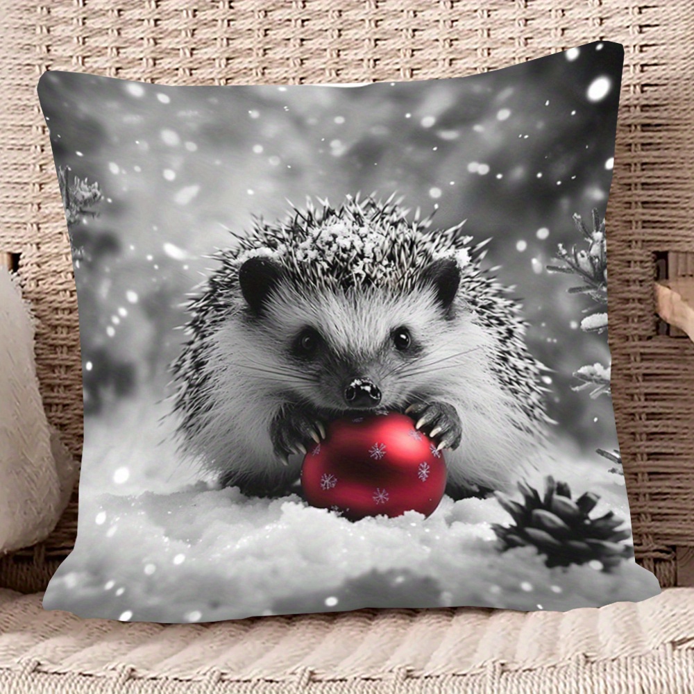 

1pc Pillowcase, Double-sided 18x18inch, Background, Christmas Decor, , Washable