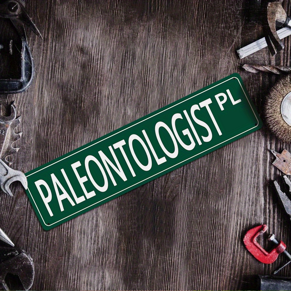 TEMU 2d Flat - Paleontologist Iron Plaque 2d, - 10.01cm X 40.01cm, Decorative Wall Panel For Indoor And Use, Versatile In English, Durable Material