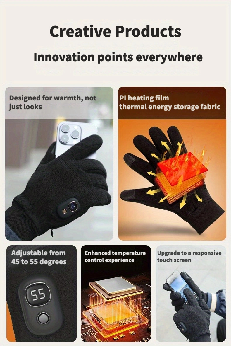 thickened work gloves electrically heated gloves built in battery heating to   adjustable temperature washable hand protection safety work gloves for industrial construction carpentry winter promotions winter clearance Product details 1