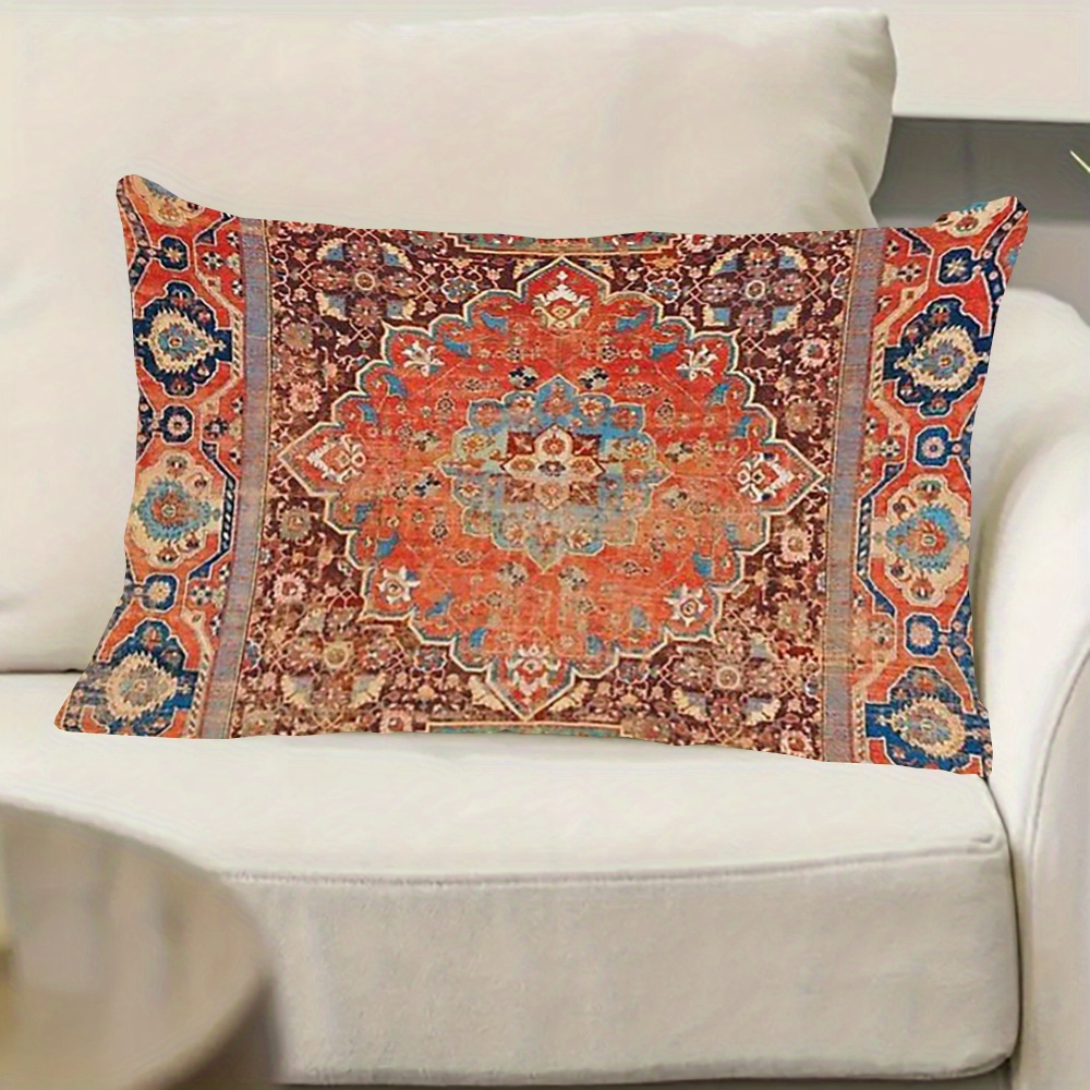 

17th Rug Pillowcase 12x20" - Double-, For Sofa And Decor