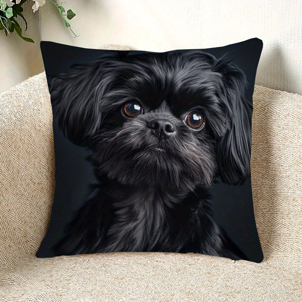 

1pc Double- Printed , 18x18inch, Shih Tzu , , , Polyester, Suitable For Sofa, , , , - Zjpioai0816