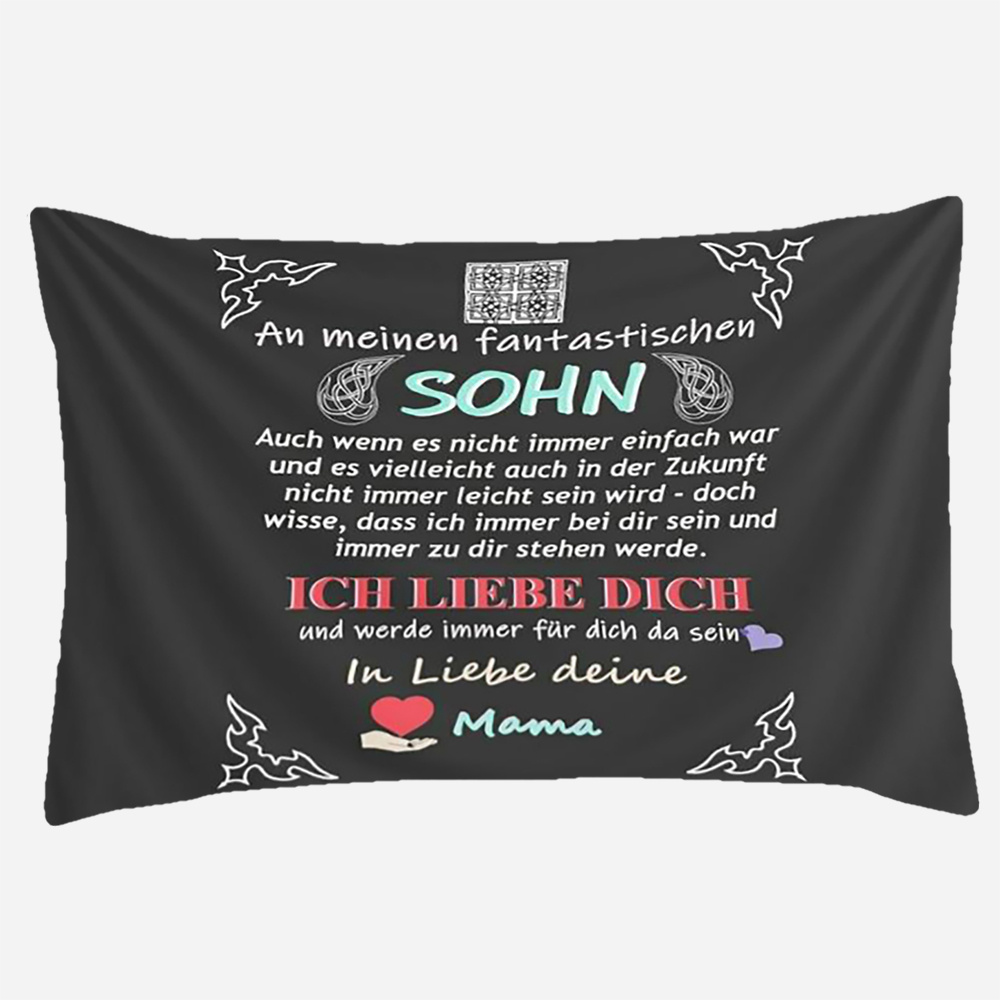 

1pc, Short Plush Single Sided Printing, 12x20 Inch, Son Mom , Christmas Dec, Bedroom Decoration, Cushion Is Not Included_dblxin5458