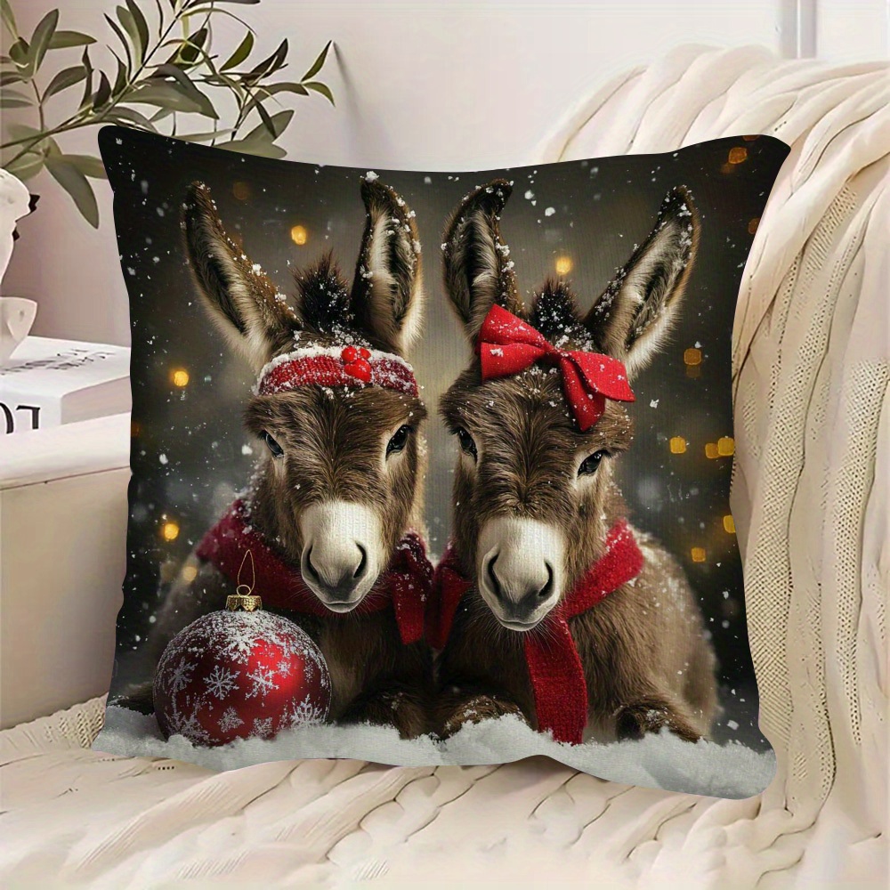 

1pc, Christmas , 18x18 , Double- , , , , Polyester , Decor For , Bed, Sofa