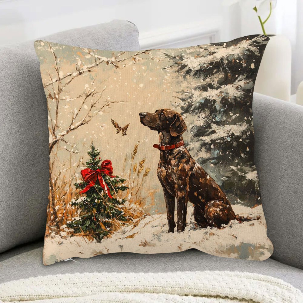 

Double- German Shorthaired And Christmas , 18x18 , , Polyester, , Decorative Pillowcase For Tuyxsx11520