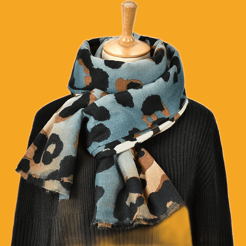 

Elegant Leopard Print Scarf - Soft, Breathable Polyester | Parties & | Machine Washable | White/black