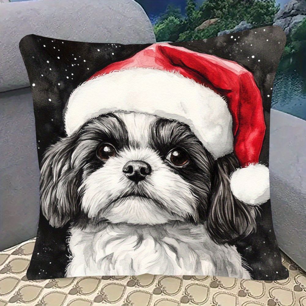 

Shih Tzu Pillowcase 18x18" - Double-, , Zippered For Sofa & Bedroom Decor,