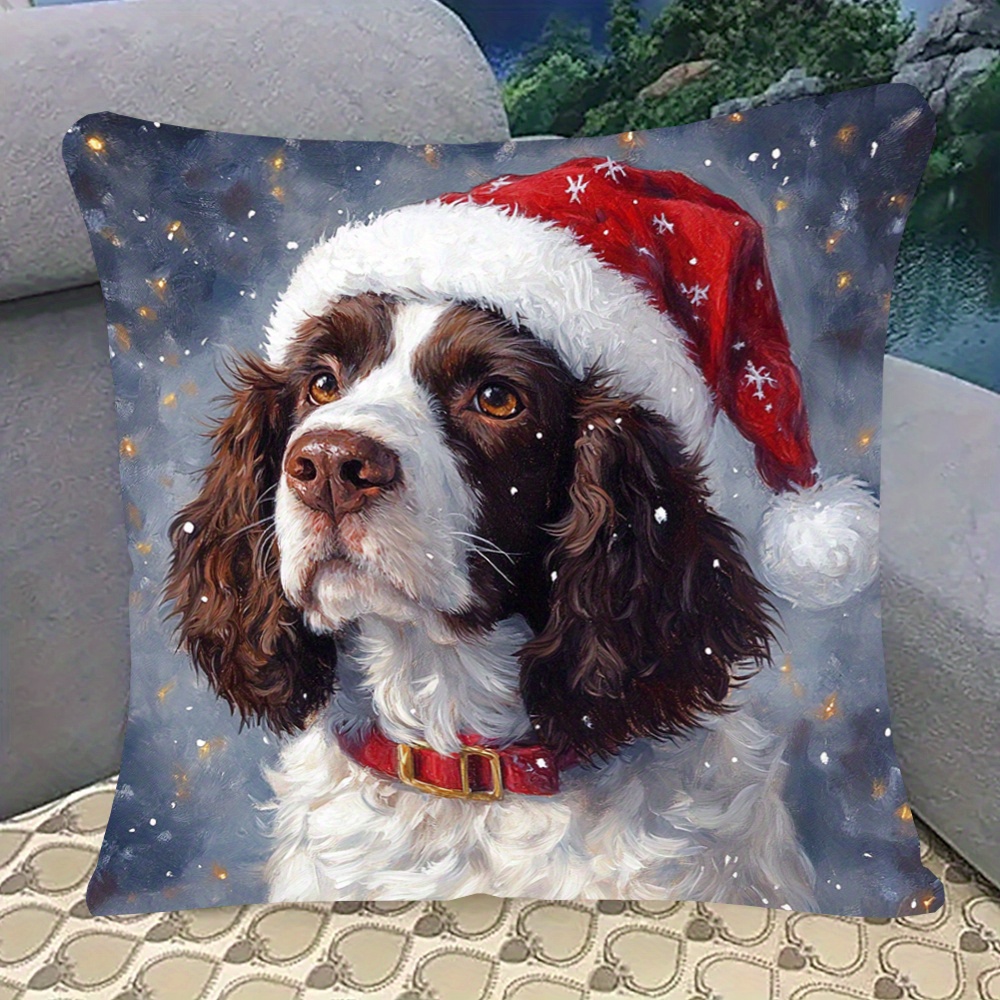 

Christmas English Spaniel Dog 18x18 , Double- , , , , , 100% Polyester, For Types - 1