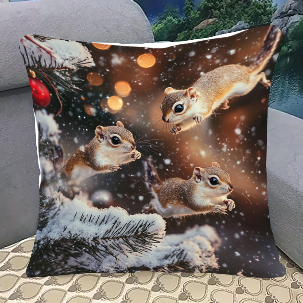 

18x18 , Double-sided Squirrels Christmas , , , Cushion For - , No