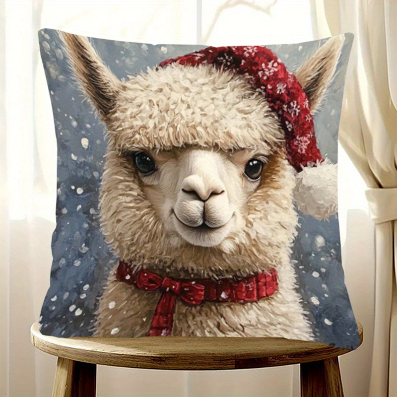 

1pc, 18x18inch Christmas Pillowcase, Double-sided , , , , , Washable, For & Bedroom