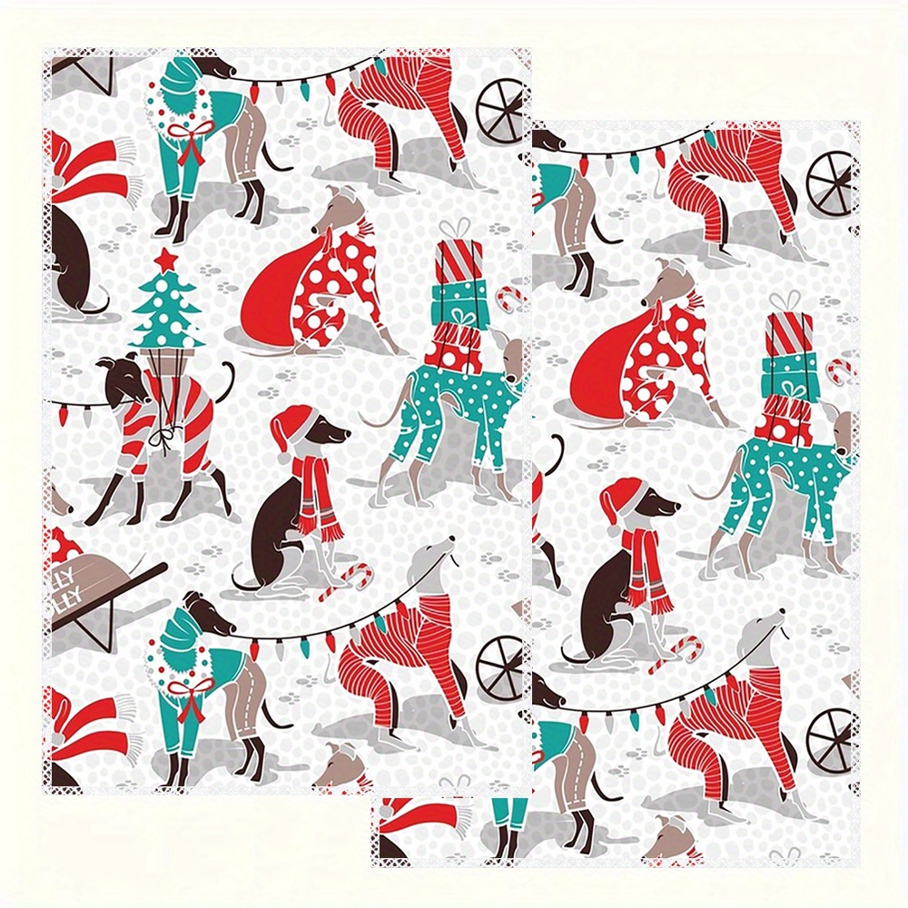

Christmas Dog Towels, 2- - 16x24 Polyester Dish Cloths, Decorative Tea Towels For Cooking, , Bathroom Use, , - Dish Towels For &