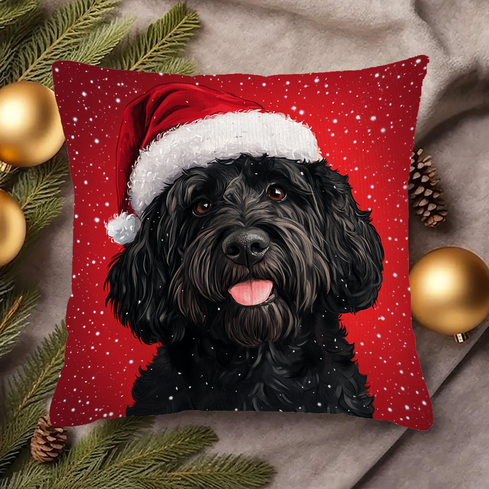

1pc Dog Christmas , Double- , Zippered , , 18x18 , Polyester, Mjsd327 For Types