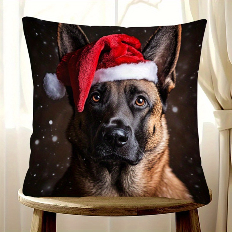 

Touch, Malinois Christmas Pillowcase - 18x18 , Double-sided For & Bedroom Decor, Washable